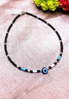 Black Beads 925 Sterling Silver Anklet