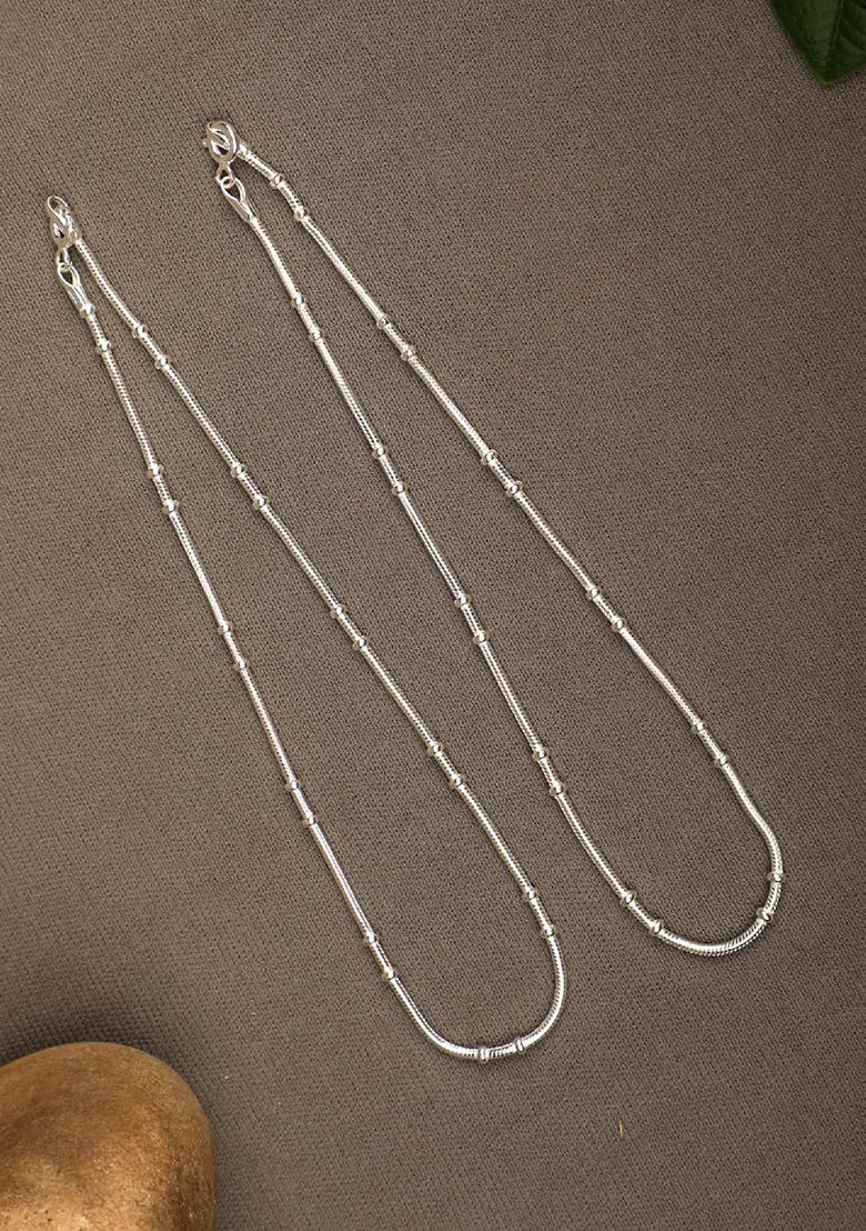 Silver Plain 925 Sterling Silver Anklets