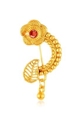 Silver Plated Alloy Cz Stone Maharashtrian Nath