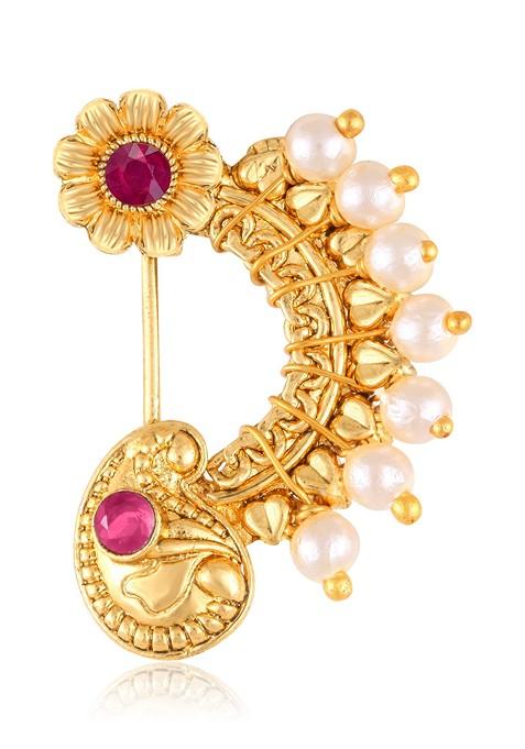 buy-women-green-gold-plated-pearl-artificial-red-stone-maharashtrian