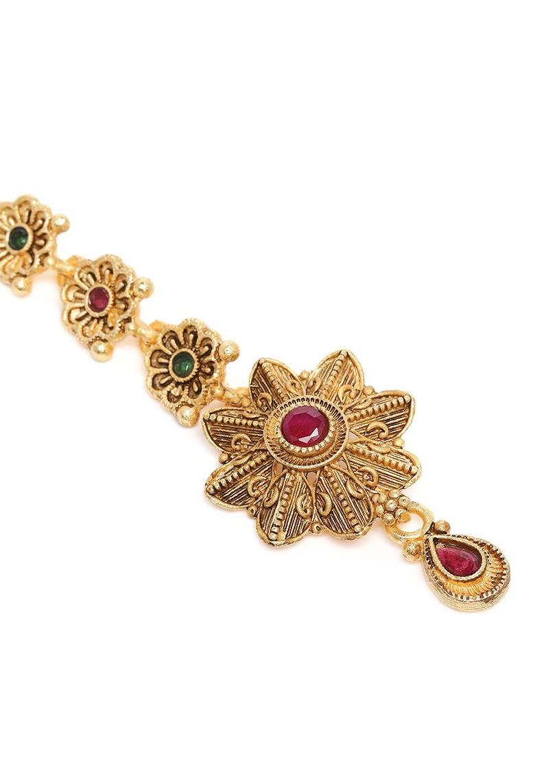 Red Studded Gold Plated Head Accessories