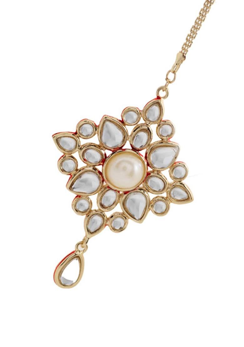 White Studded Gold Plated Head Accessories