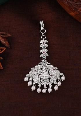 White Studded Rhodium Plated Head Accessories