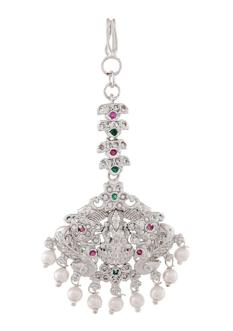 White Studded Rhodium Plated Head Accessories