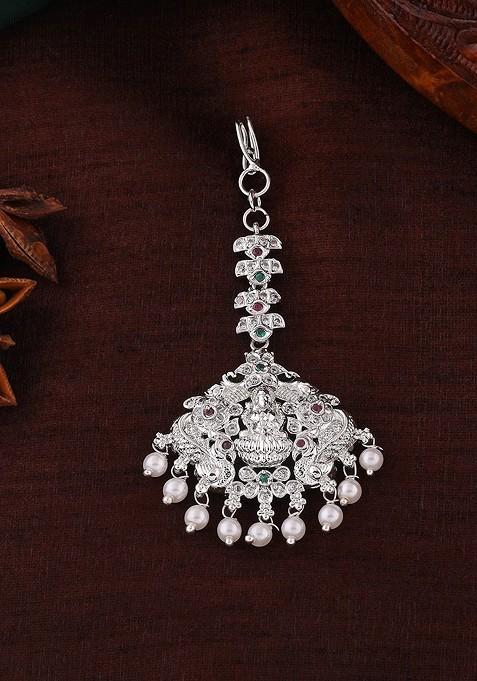 White Studded Rhodium Plated Head Accessories