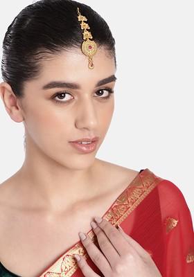 Red Studded Gold Plated Head Accessories