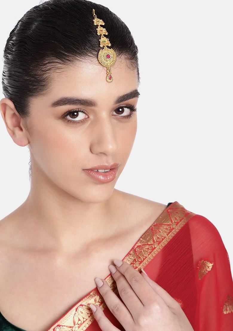 Red Studded Gold Plated Head Accessories