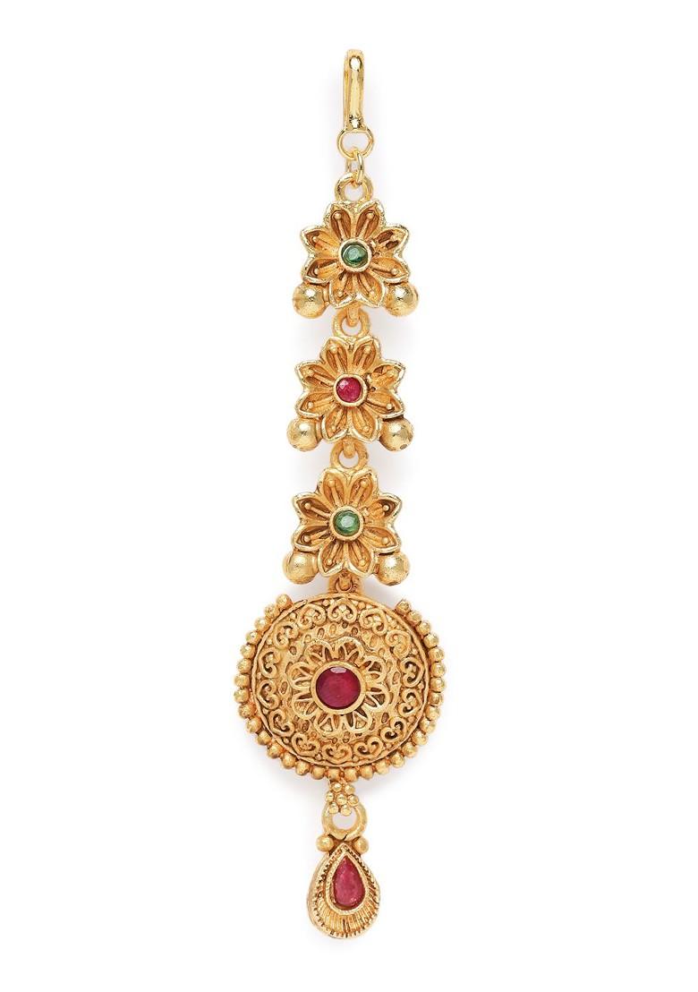 Red Studded Gold Plated Head Accessories