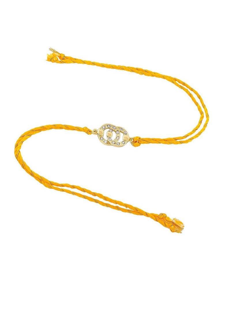 Gold Studded Gold Plated Rakhi