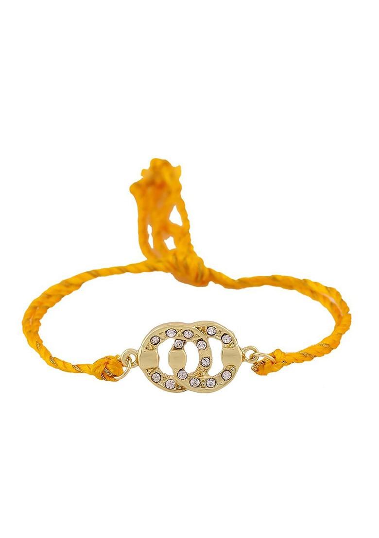 Gold Studded Gold Plated Rakhi