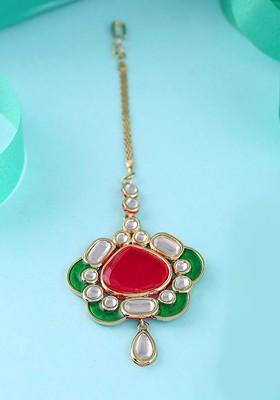 Green Studded Gold Plated Head Accessories