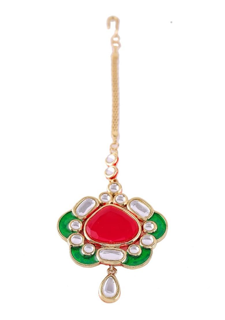 Green Studded Gold Plated Head Accessories