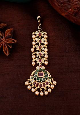 Pink Studded Gold Plated Head Accessories