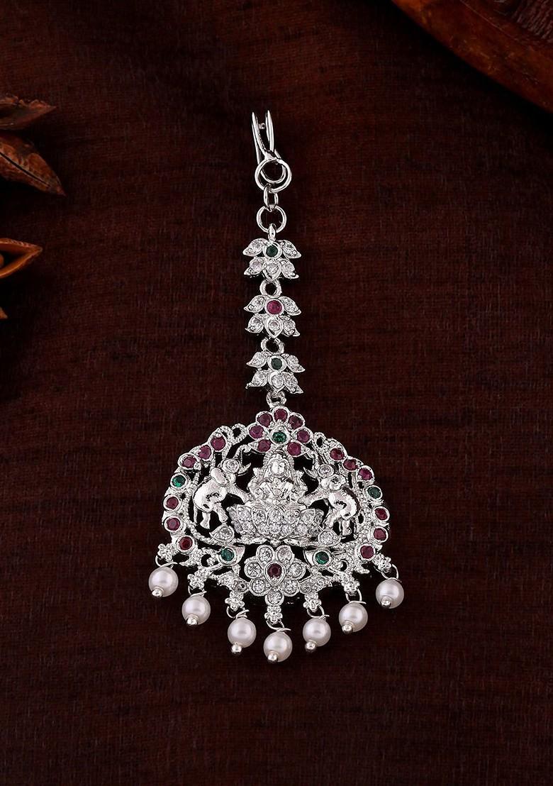 Pink Studded Rhodium Plated Head Accessories