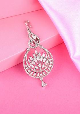 White Studded Rhodium Plated Head Accessories