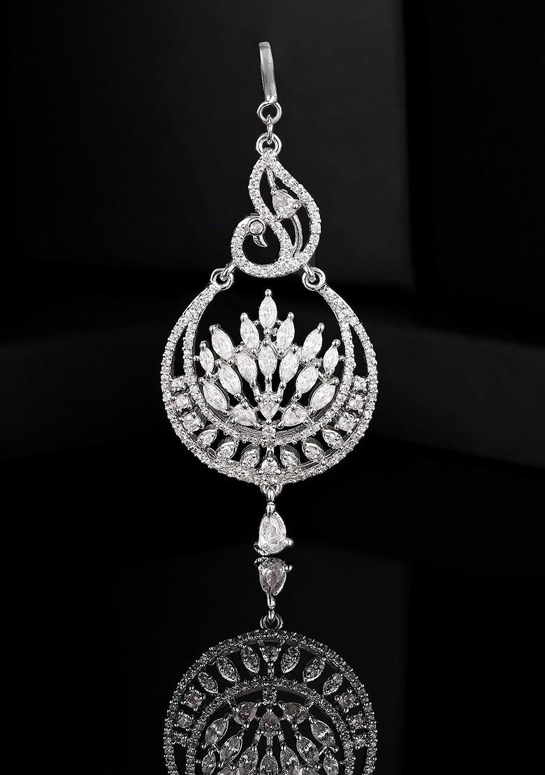 White Studded Rhodium Plated Head Accessories