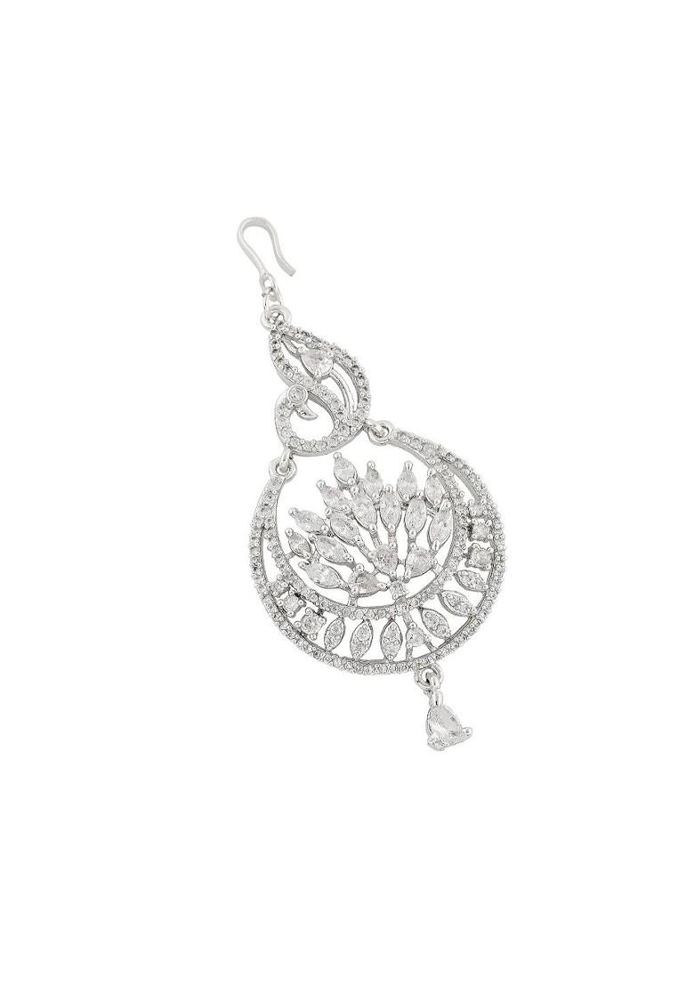 White Studded Rhodium Plated Head Accessories