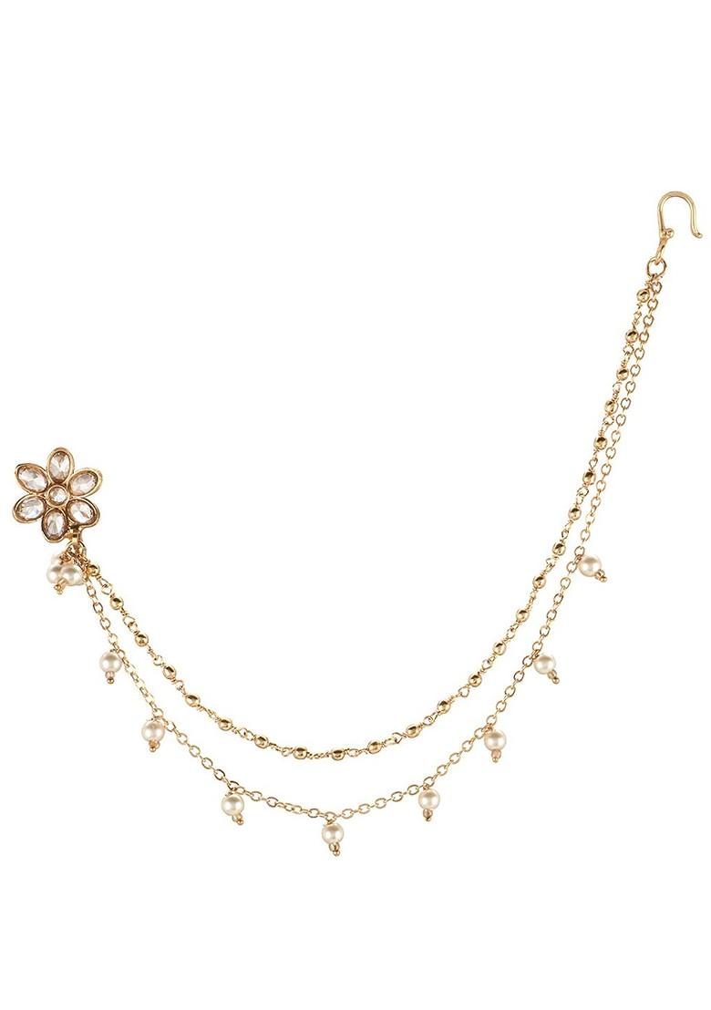 Gold Stone Studded  Gold Plated Nosepin