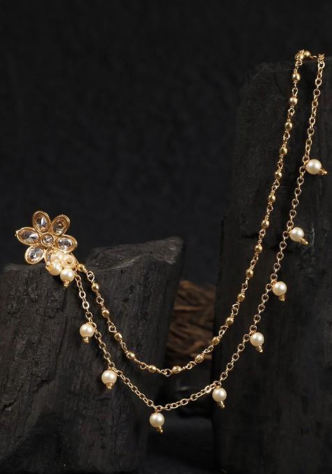 Gold Stone Studded  Gold Plated Nosepin