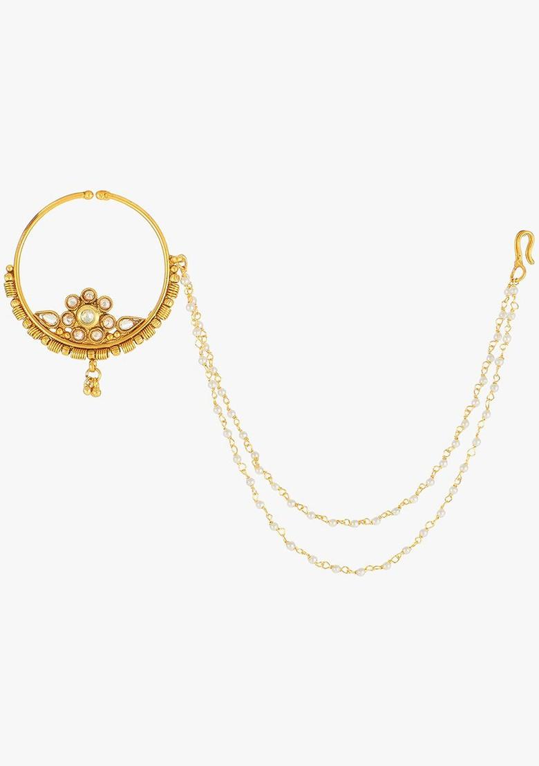 Gold Stone Studded  Gold Plated Nosepin