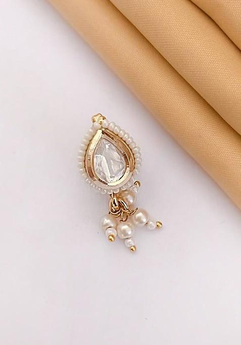 Gold Artificial Stones And Beads Gold Plated Nosepin