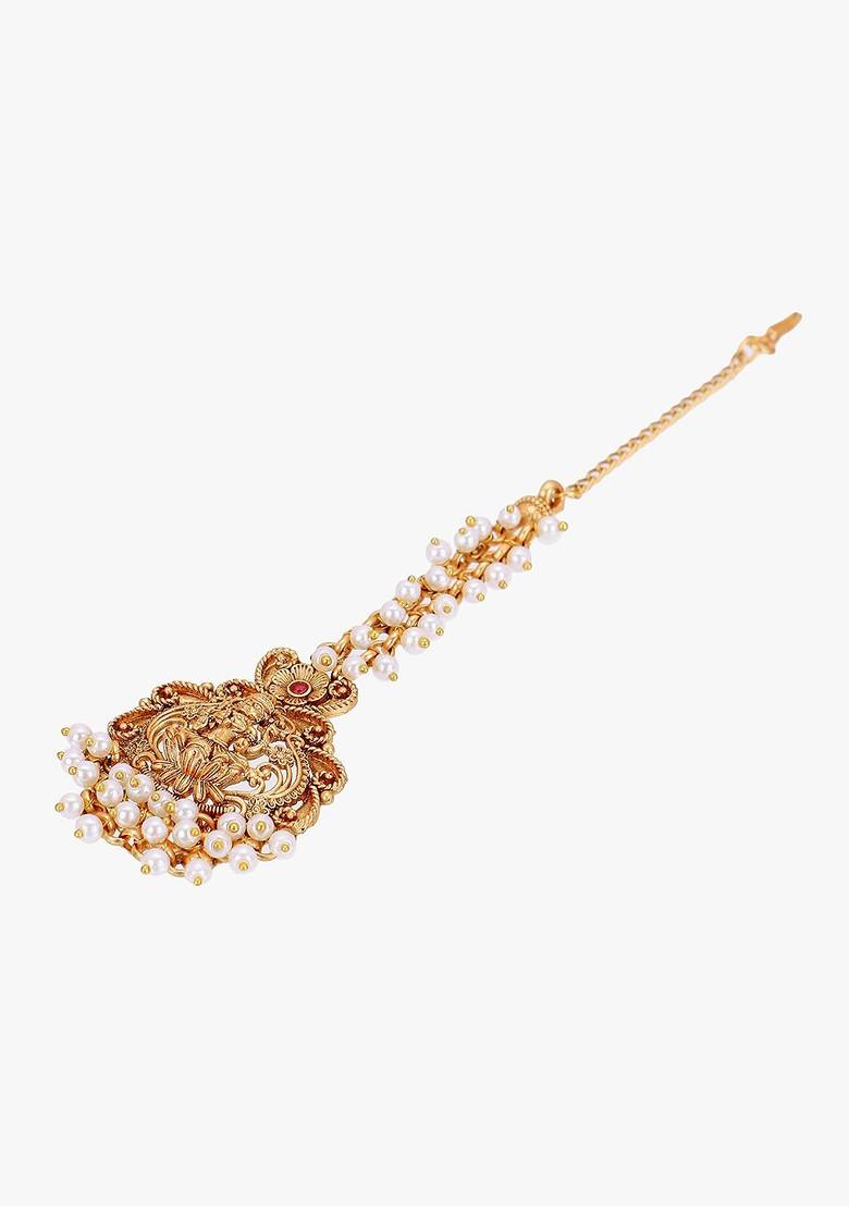 Gold Stone Studded  Gold Plated Maangtikka