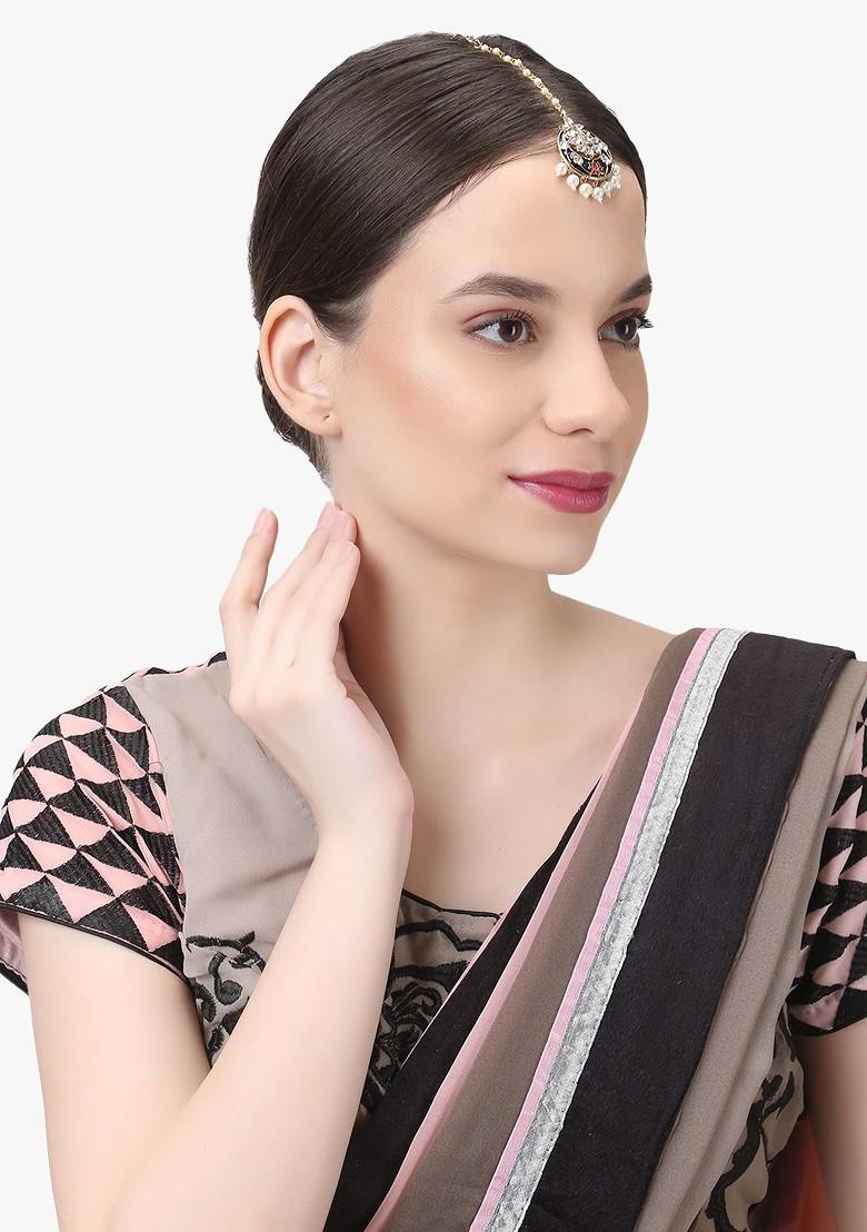 Gold Stone Studded  Gold Plated Maangtikka