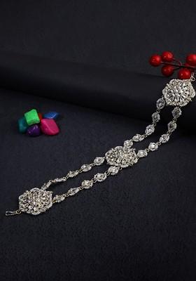 White Stone Studded  Gold Plated Matha Patti