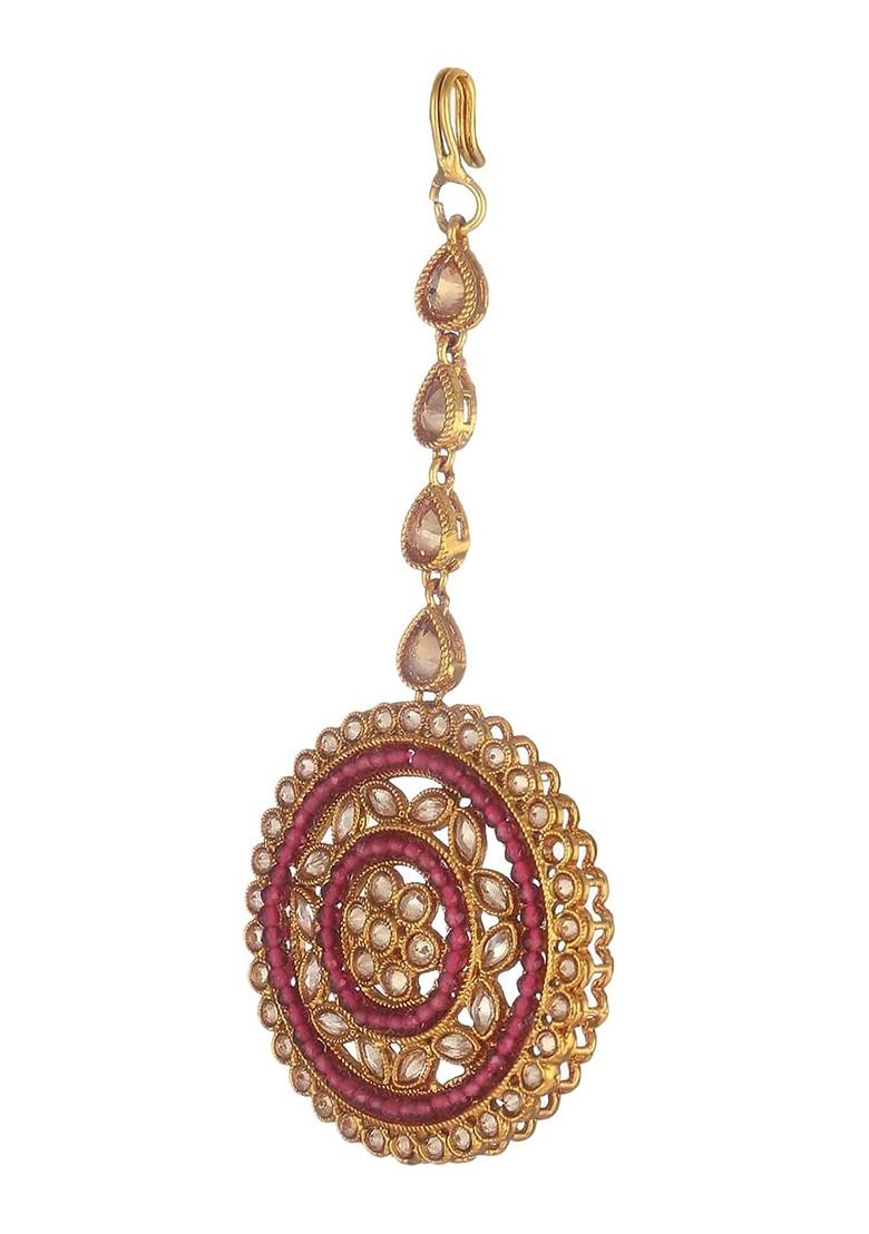 Gold Stone Studded  Gold Plated Maangtikka