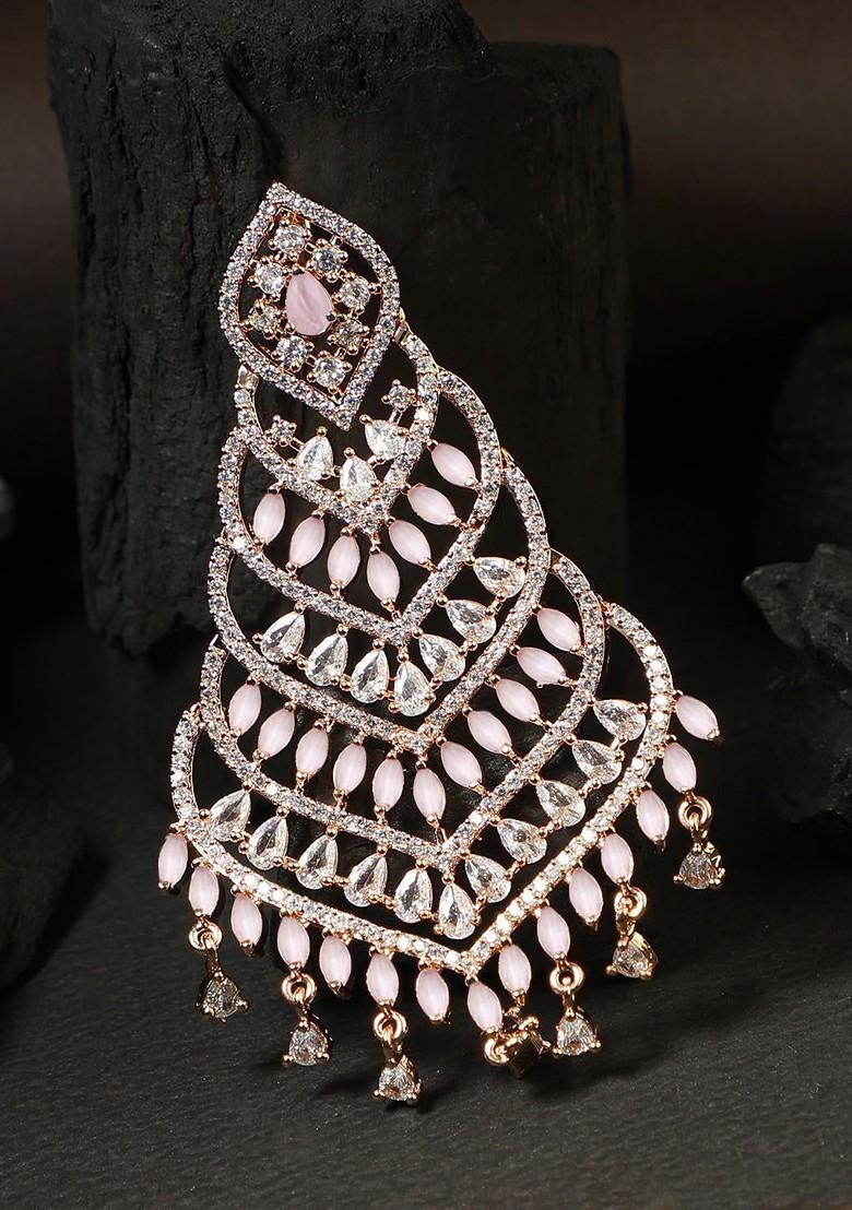 Rose Gold Plain Gold Plated Jhumar Passa