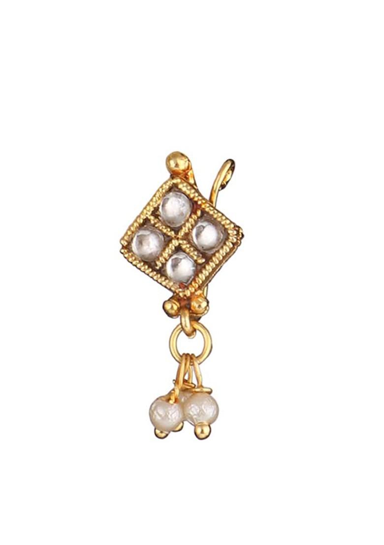 Gold Stone Studded  Gold Plated Nosepin