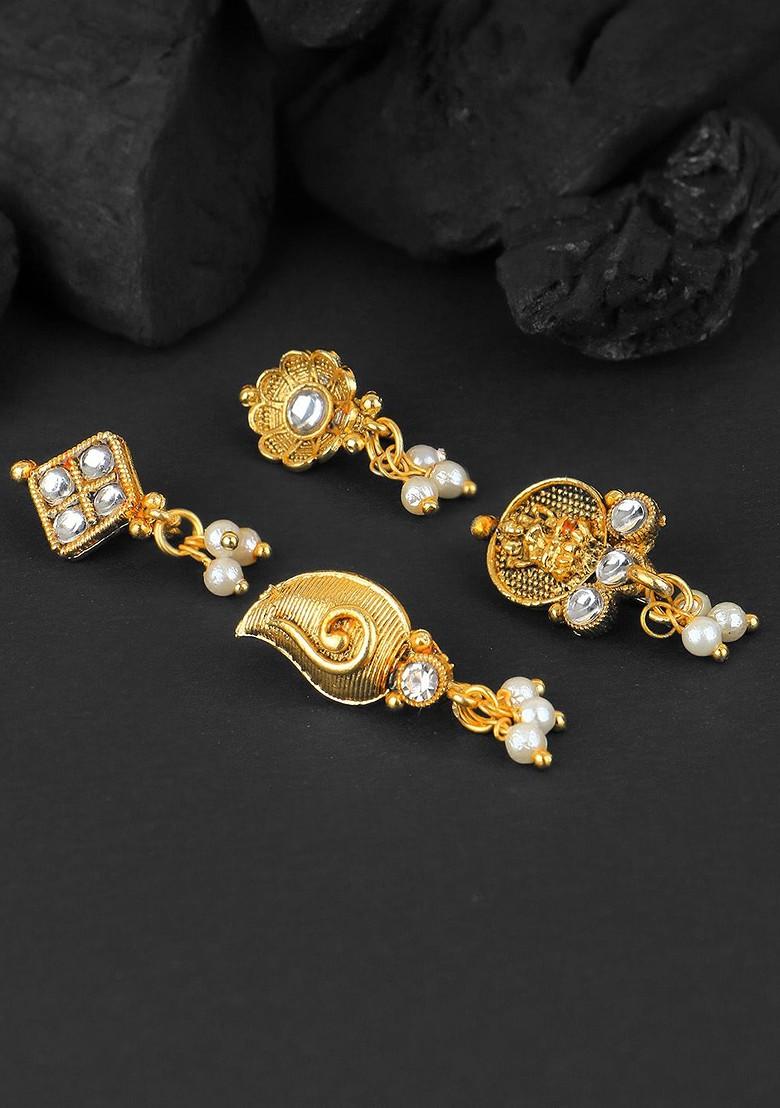 Gold Stone Studded  Gold Plated Nosepin