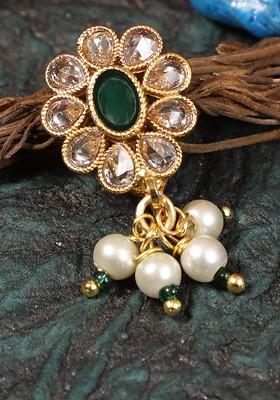 Gold Stone Studded  Gold Plated Nosepin