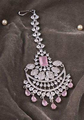 Silver Plain Rhodium Plated Maangtikka