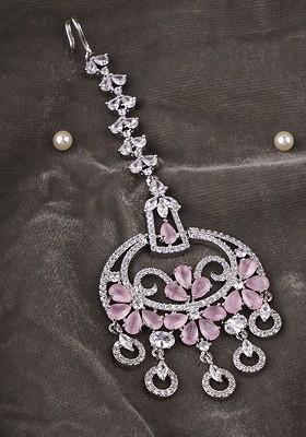 Silver Plain Rhodium Plated Maangtikka