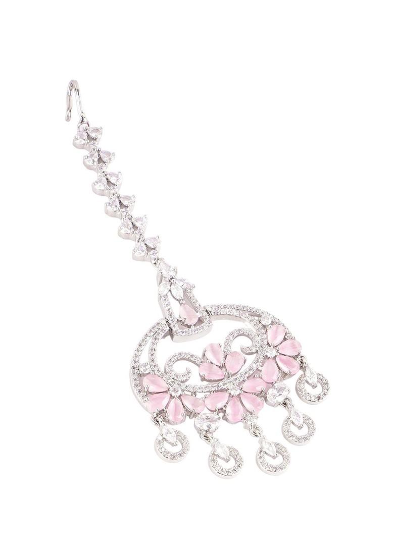 Silver Plain Rhodium Plated Maangtikka