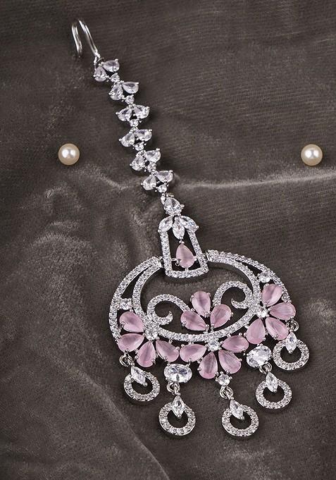 Silver Plain Rhodium Plated Maangtikka