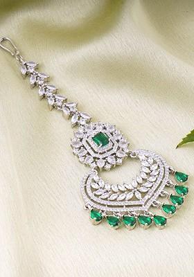 Silver Plain Rhodium Plated Maangtikka