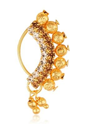 Gold Plated Bead Cz Stone Maharashtrian Nath