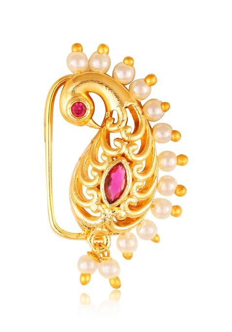 Gold Plated Bead Cz Stone Maharashtrian Nath