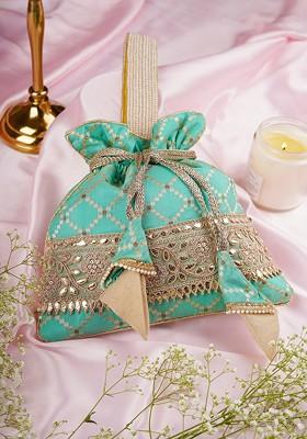 Mint Green Brocade Potli Bag