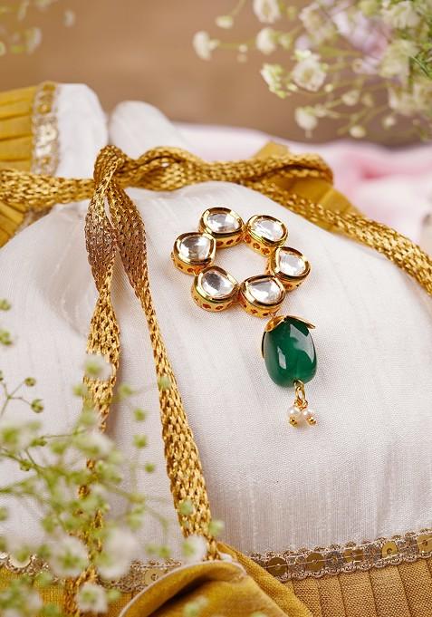 Golden And White Silk Potli Bag