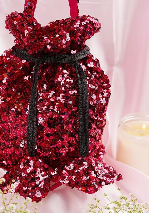 Maroon Sequin Embellished Potli Bag