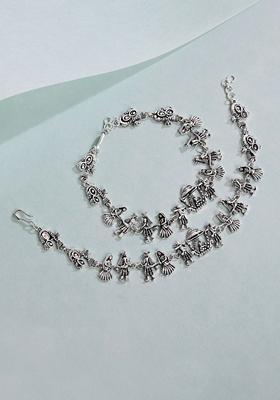 Silver Plated Cubic Zircon American Diamond Anklets