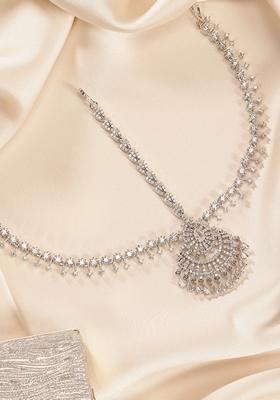 Silver Plated Cubic Zircon American Diamond Muhapatti