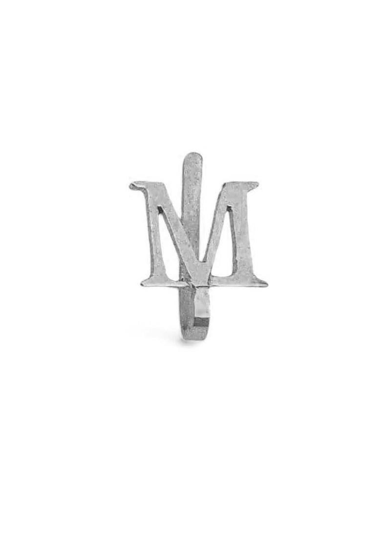 Silver M Alphabet Design 925 Sterling Silver Nosepin