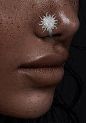 Silver Moon Design 925 Sterling Silver Nosepin