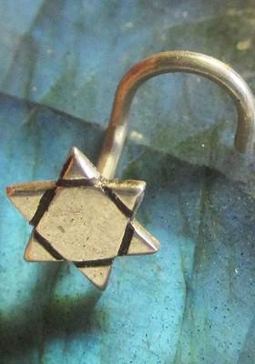 Silver Star Shape Stud 925 Sterling Silver Nosepin