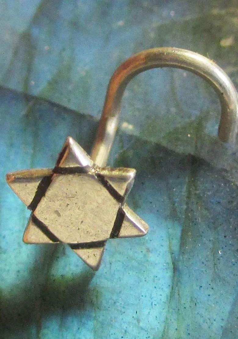 Silver Star Shape Stud 925 Sterling Silver Nosepin