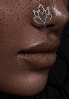 Silver Lakshmi Design 925 Sterling Silver Nosepin